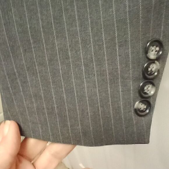 Men's HIS Tailored Suit Jacket Black/Gray - Picture 5 of 7